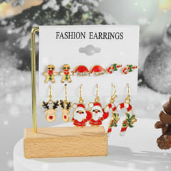 2022 New Fashion Christmas Earring Sets Girls Christmas Candy Earrings Santa Earrings Christmas Pendant Sets Girls Students, Elk Stud Earrings - 6348