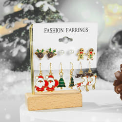 2022 New Fashion Christmas Earring Sets Girls Christmas Candy Earrings Santa Earrings Christmas Pendant Sets Girls Students, Elk Stud Earrings - 6346