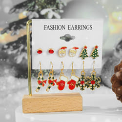 2022 New Fashion Christmas Earring Sets Girls Christmas Candy Earrings Santa Earrings Christmas Pendant Sets Girls Students, Elk Stud Earrings - 6345