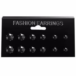 Classic Rose Shape Cubic Zirconia Stud Earrings Women Jewelry Set - white, 12pcs