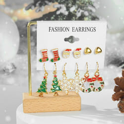 2022 New Fashion Christmas Earring Sets Girls Christmas Candy Earrings Santa Earrings Christmas Pendant Sets Girls Students, Elk Stud Earrings - 6347