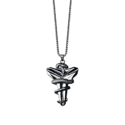 Zinc Zinc Alloy Black Mamba Pendant Necklace Hip Hop Sweater Chain Basketball Fans Necklace  Basketball Fans - black