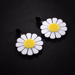 Fashion Acrylic Big Daisy Dangle Earrings Piercing Ear Pendant Women Party Decor