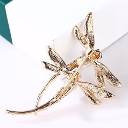 Women&apos;s Good-looking Custom Jewelry Crystal Pearl Animal Dragonfly Enamel Brooch Pin
