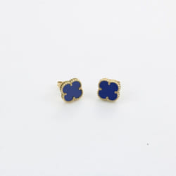 Titanium Steel Four-leaf Clover Earrings Personalised Ins Netroots Wind Jittering The Same Paragraph Women&apos;s Earrings - blue