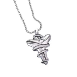Zinc Zinc Alloy Black Mamba Pendant Necklace Hip Hop Sweater Chain Basketball Fans Necklace  Basketball Fans - silver
