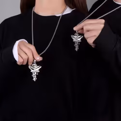 Zinc Zinc Alloy Black Mamba Pendant Necklace Hip Hop Sweater Chain Basketball Fans Necklace  Basketball Fans - silver