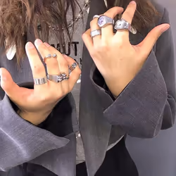 Vintage Punk Elastic Stretchy Quartz Watch Rings For Women Man Lover Pair Watches - pink