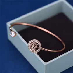 Luxury White Zircon Stone Bracelet Tree Of Life Adjustable Bracelets For Women Cute Wedding Bracelet - gold