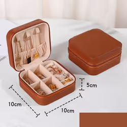Jewelry Organizer Display Travel Jewelry Case Boxes Portable Locket Necklace Jewelry Box Leather Storage Earring Ring Holder ...