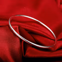 925 Sterling Silver Fashion 3mm Smooth Bangles Jewelry
