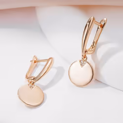 Kinel Glossy Disc Dangle Earrings For Women Easy Matching Trendy Jewelry