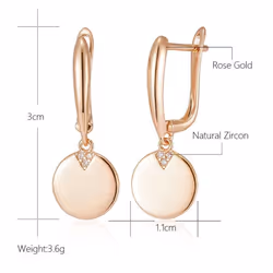 Kinel Glossy Disc Dangle Earrings For Women Easy Matching Trendy Jewelry