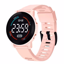 Practical Comfortable Decorative Unisex Led Digital Display Watch For Outdoor Electronic - pink