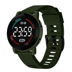 Practical Comfortable Decorative Unisex Led Digital Display Watch For Outdoor Electronic - army green