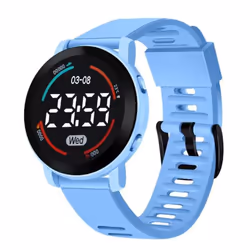 Practical Comfortable Decorative Unisex Led Digital Display Watch For Outdoor Electronic - light blue