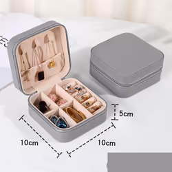 Jewelry Organizer Display Travel Jewelry Case Boxes Portable Locket Necklace Jewelry Box Leather Storage Earring Ring Holder ...