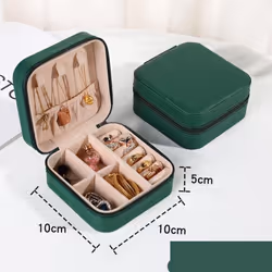 Jewelry Organizer Display Travel Jewelry Case Boxes Portable Locket Necklace Jewelry Box Leather Storage Earring Ring Holder ...