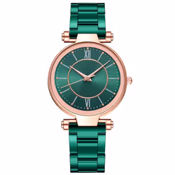 Casual Ladies Quartz Stainless Steel Band  Strap Watch Analog Wrist Watch - pink