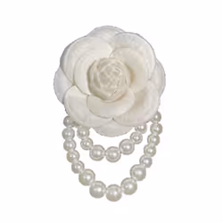 1pc Jewelry Gift Brooch Pin Pearl Tassel Vintage Camellia Flower Fabric Corsage Women&apos;s - burgundy