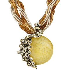 Peacock Necklace Gift Zricon Opal Bohemian Inlaid Pendant - white