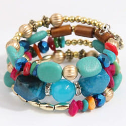 Bohemia Charm Beaded Bracelets Set For Women Vintage Handmade Alloy Beads Chain Bangle Bracelets Female Boho Party Jewelry - multicolor