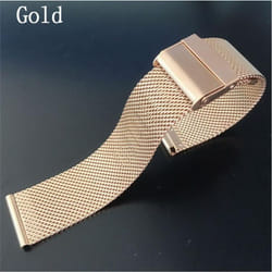 ) ) Milanese Watchband 12mm 14mm 16mm 18mm 20mm 22mm 24mm Universal Stainless Steel Metal Watch Band Strap Bracelet - gold, 12mm(width