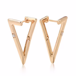 Kinel Geometric Triangle Glossy Drop Earrings For Women Trendy Rose Gold Color Fine Jewelry