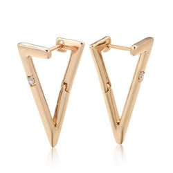 Kinel Geometric Triangle Glossy Drop Earrings For Women Trendy Rose Gold Color Fine Jewelry