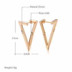 Kinel Geometric Triangle Glossy Drop Earrings For Women Trendy Rose Gold Color Fine Jewelry