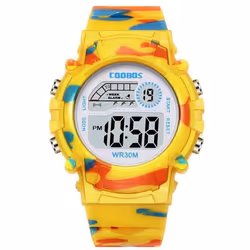 Camo Children&apos;s Electronic Watch Waterproof Multifunctional Outdoor Electronic Watch - yellow