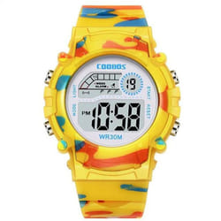 Camo Children&apos;s Electronic Watch Waterproof Multifunctional Outdoor Electronic Watch - yellow