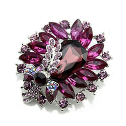 Women&apos;s Banquet Party Broach Blue Clear Butterfly Pin Brooch - purple