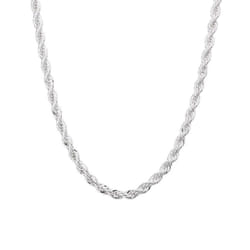 16/18/20/22/24 Inch 4mm Twisted Rope Chain 925 Sterling Silver Wedding Necklace - 55cm