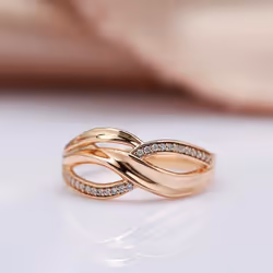 Personality Crossing Geometric Micro Inlay Zircon Women Rings Fashion Gold Color Vintage Jewelry - as the picture, 9