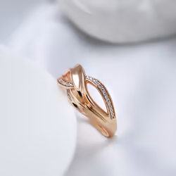 Personality Crossing Geometric Micro Inlay Zircon Women Rings Fashion Gold Color Vintage Jewelry - as the picture, 8