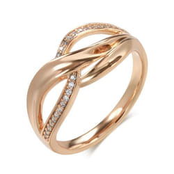 Personality Crossing Geometric Micro Inlay Zircon Women Rings Fashion Gold Color Vintage Jewelry - as the picture, 10