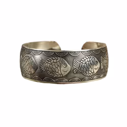 Women Vintage Ethnic Style Open Jewelry Tibetan Bangle Wide Cuff Bracelet - Style 4