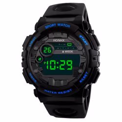 Luxury Mens Digital Led Watch Date Sport Men Outdoor Electronic Watch - blue