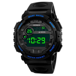 Luxury Mens Digital Led Watch Date Sport Men Outdoor Electronic Watch - blue