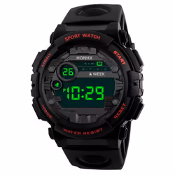 Luxury Mens Digital Led Watch Date Sport Men Outdoor Electronic Watch - red