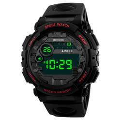 Luxury Mens Digital Led Watch Date Sport Men Outdoor Electronic Watch - red
