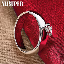 925 Sterling Silver Heart Lock Ring Jewelry - 8#