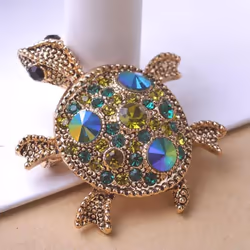 Tortoise Broches Brooch Bouquet Bijuterias Hijab Pin Up Broches For Women Wedding Brooch - green