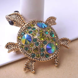 Tortoise Broches Brooch Bouquet Bijuterias Hijab Pin Up Broches For Women Wedding Brooch - green
