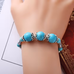 Natural Turquoises Stone Diy Bracelet Homme Femme Charms Men Strand Beads Yoga Bracelets Women