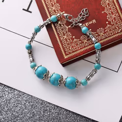 Natural Turquoises Stone Diy Bracelet Homme Femme Charms Men Strand Beads Yoga Bracelets Women