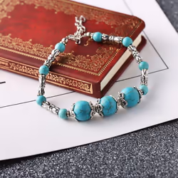 Natural Turquoises Stone Diy Bracelet Homme Femme Charms Men Strand Beads Yoga Bracelets Women