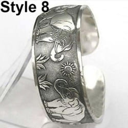Women Vintage Ethnic Style Open Jewelry Tibetan Bangle Wide Cuff Bracelet - Style 8