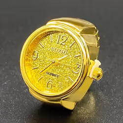 Retro Ring Watch Shaped Punk Exaggerated Spirit Ring Watch Digital Ring Watch - yellow